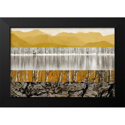 Nature Collage I Black Modern Wood Framed Art Print by PI Studio