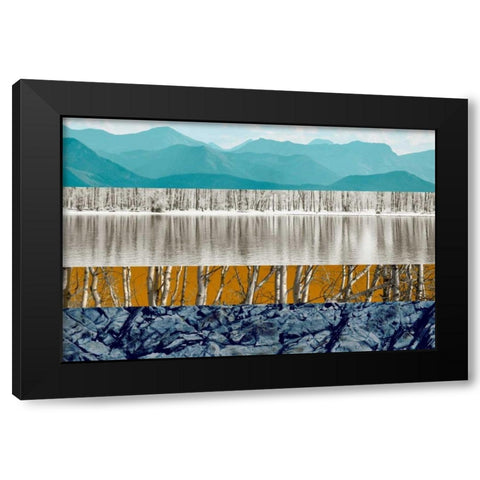 Nature Collage II Black Modern Wood Framed Art Print with Double Matting by PI Studio