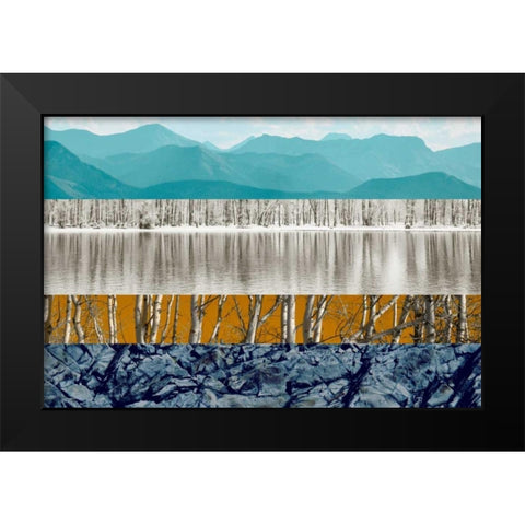 Nature Collage II Black Modern Wood Framed Art Print by PI Studio