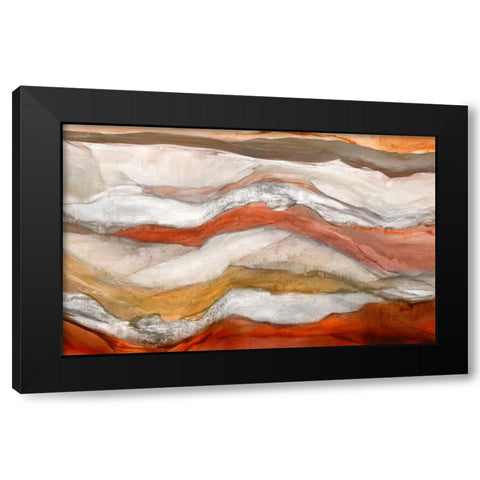 Waves Cinnamon Version Black Modern Wood Framed Art Print by PI Studio