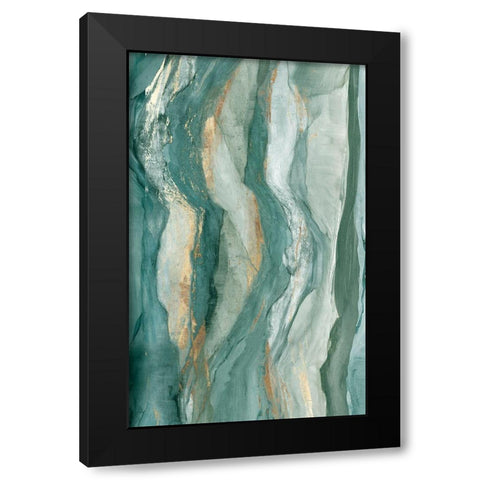 Waves Black Modern Wood Framed Art Print with Double Matting by PI Studio