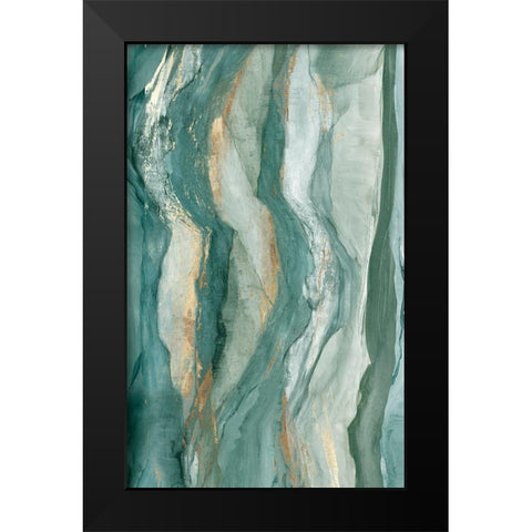 Waves Black Modern Wood Framed Art Print by PI Studio