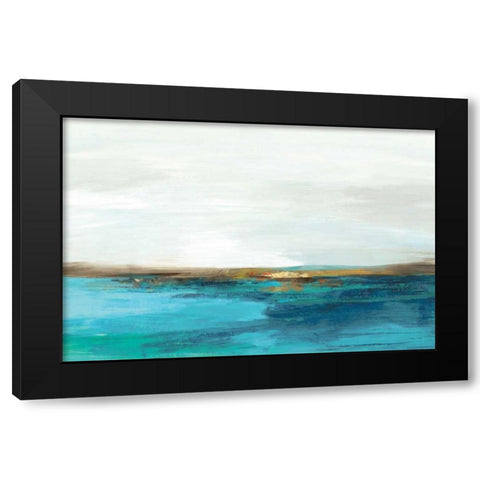 Pastoral Landscape Black Modern Wood Framed Art Print with Double Matting by PI Studio