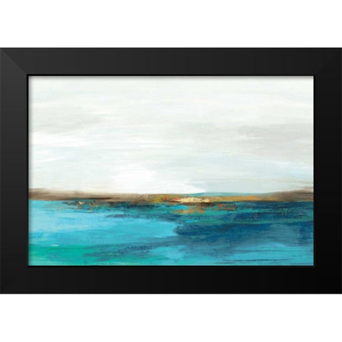 Pastoral Landscape Black Modern Wood Framed Art Print by PI Studio