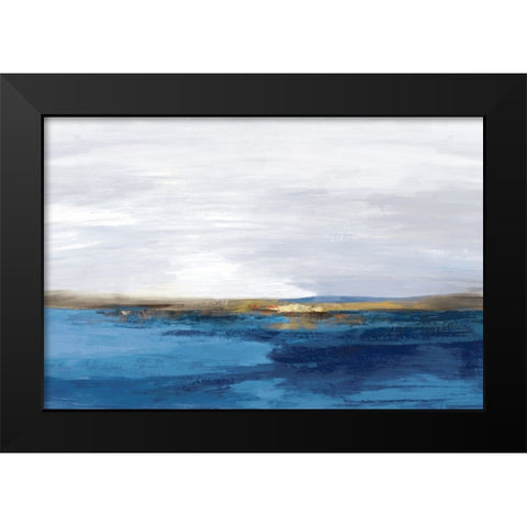 Pastoral Landscape Indigo Version Black Modern Wood Framed Art Print by PI Studio