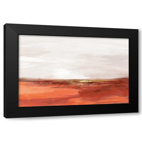 Pastoral Landscape Cinnamon Version Black Modern Wood Framed Art Print with Double Matting by PI Studio