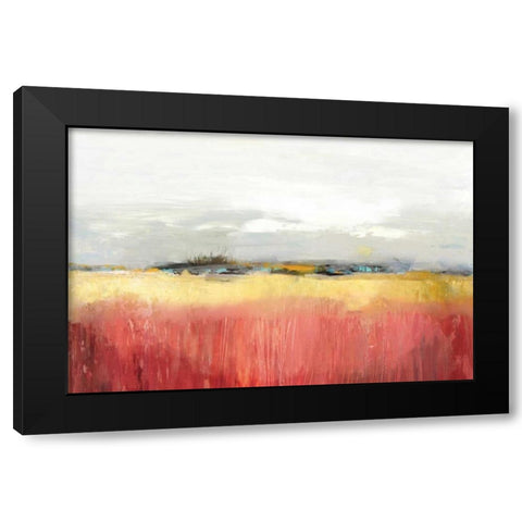 Yellow Landscape Black Modern Wood Framed Art Print by PI Studio