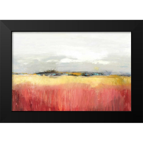 Yellow Landscape Black Modern Wood Framed Art Print by PI Studio