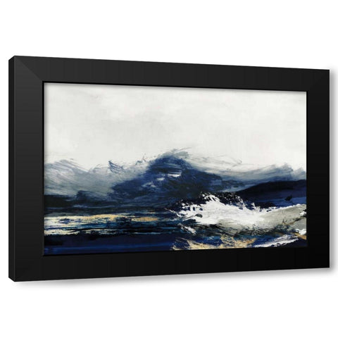 Water Black Modern Wood Framed Art Print with Double Matting by PI Studio