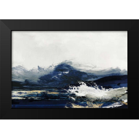 Water Black Modern Wood Framed Art Print by PI Studio