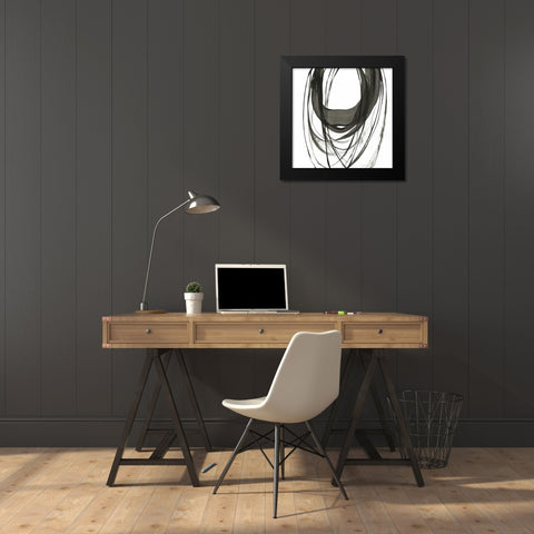 Black Streaks II Black Modern Wood Framed Art Print by PI Studio