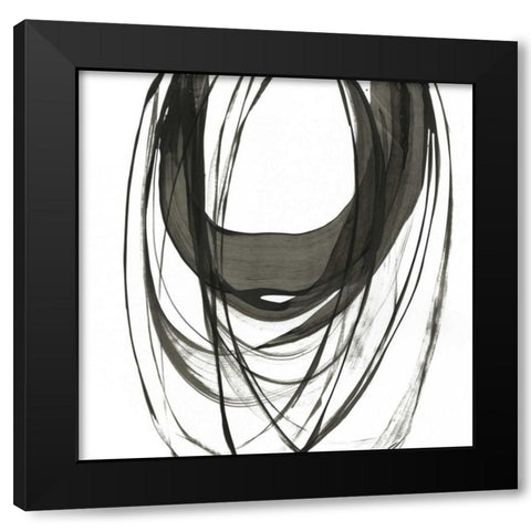 Black Streaks II Black Modern Wood Framed Art Print with Double Matting by PI Studio