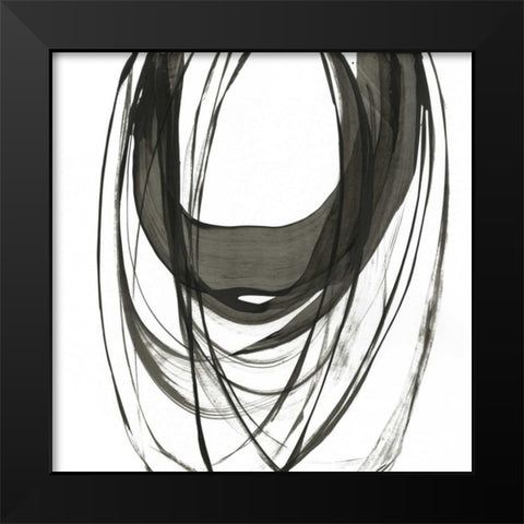 Black Streaks II Black Modern Wood Framed Art Print by PI Studio