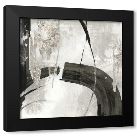 Black Ink I Black Modern Wood Framed Art Print with Double Matting by PI Studio