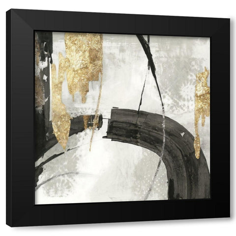 Black Ink I Gold Version Black Modern Wood Framed Art Print with Double Matting by PI Studio