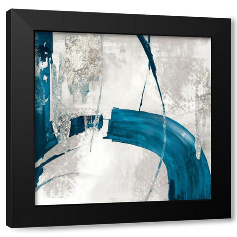 Black Ink I Indigo Version Black Modern Wood Framed Art Print with Double Matting by PI Studio