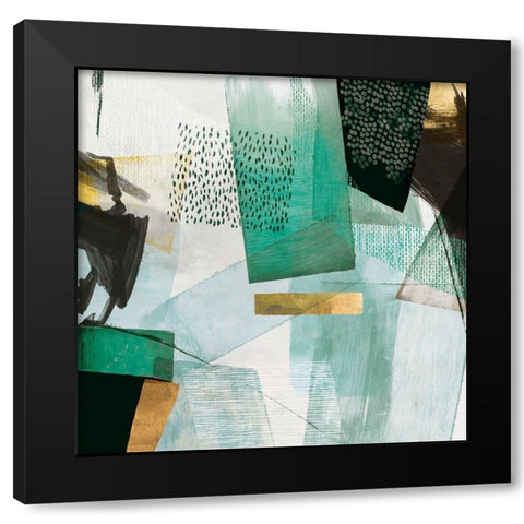 Transparent II Mint Version Black Modern Wood Framed Art Print with Double Matting by PI Studio