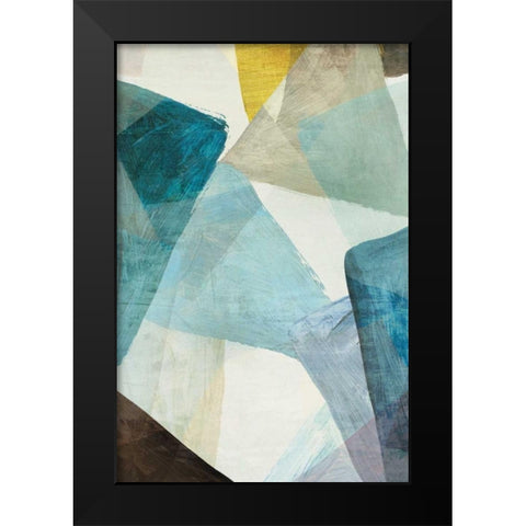 Blue Geometric I Black Modern Wood Framed Art Print by PI Studio