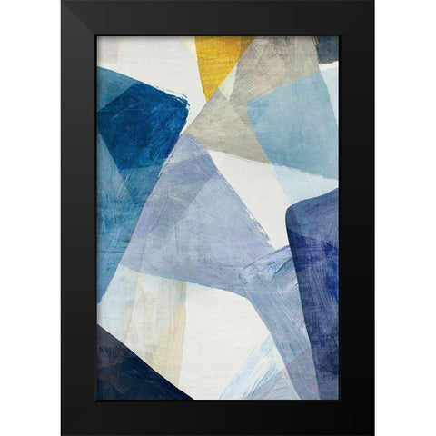 Blue Geometric I Indigo Version Black Modern Wood Framed Art Print by PI Studio