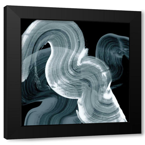 Swirl II Black Modern Wood Framed Art Print with Double Matting by PI Studio