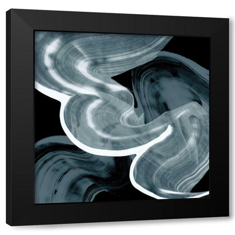 Swirl III Black Modern Wood Framed Art Print with Double Matting by PI Studio