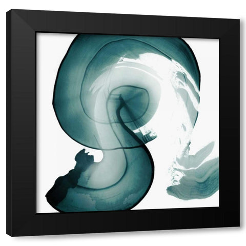 Swirl IV Black Modern Wood Framed Art Print with Double Matting by PI Studio