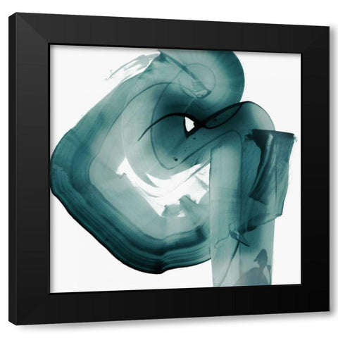 Swirl V Black Modern Wood Framed Art Print with Double Matting by PI Studio