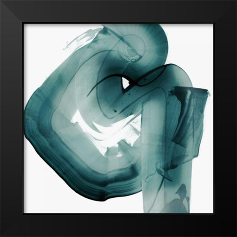 Swirl V Black Modern Wood Framed Art Print by PI Studio