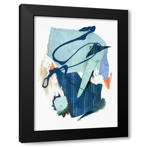 Collage I Black Modern Wood Framed Art Print with Double Matting by PI Studio