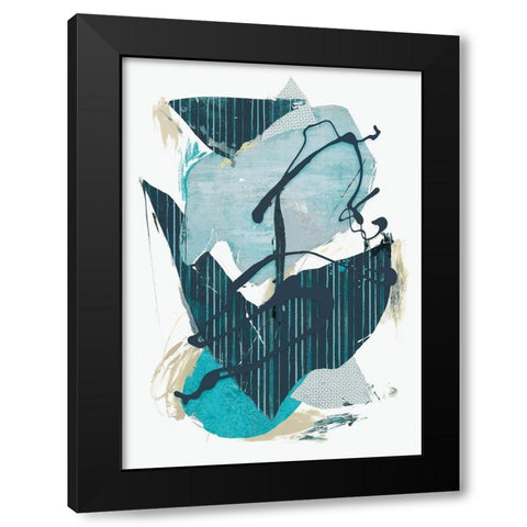 Collage II Black Modern Wood Framed Art Print with Double Matting by PI Studio