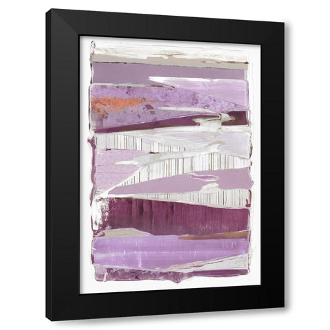 Collage IV Lavender Version Black Modern Wood Framed Art Print with Double Matting by PI Studio