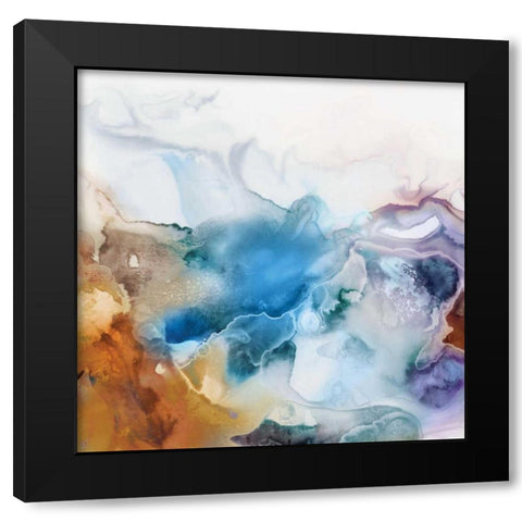 Swerve Black Modern Wood Framed Art Print with Double Matting by PI Studio