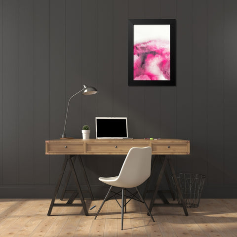 Lavender Bubbles I Blush Version Black Modern Wood Framed Art Print by PI Studio