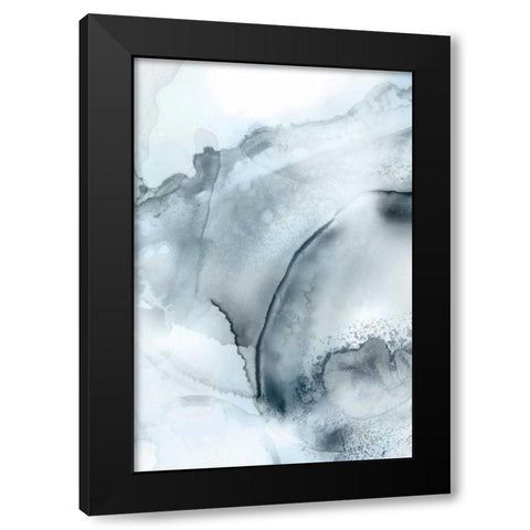 Mint Bubbles II Indigo Version Black Modern Wood Framed Art Print with Double Matting by PI Studio