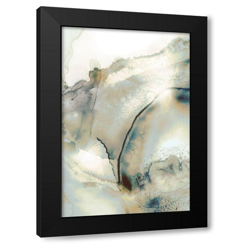 Mint Bubbles II Neutral Version Black Modern Wood Framed Art Print with Double Matting by PI Studio