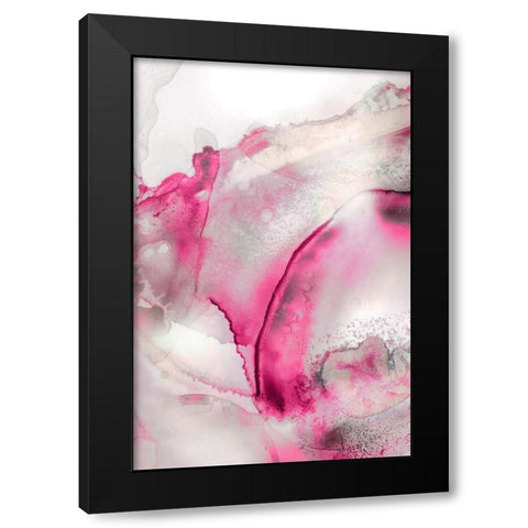 Mint Bubbles II Blush Version Black Modern Wood Framed Art Print with Double Matting by PI Studio