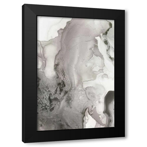 Mint Bubbles III Grey Version Black Modern Wood Framed Art Print with Double Matting by PI Studio