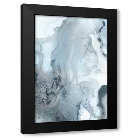 Mint Bubbles III Indigo Version Black Modern Wood Framed Art Print by PI Studio