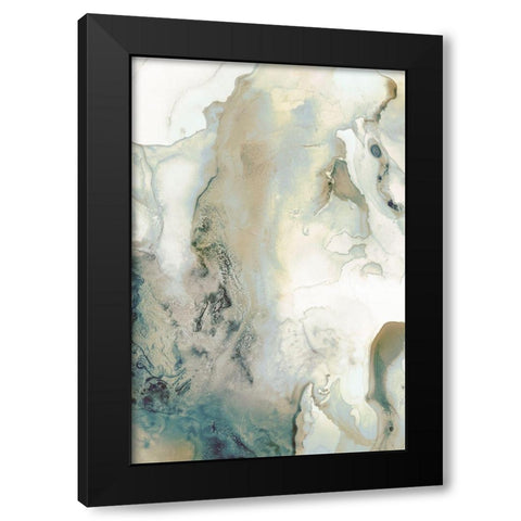 Mint Bubbles III Neutral Version Black Modern Wood Framed Art Print with Double Matting by PI Studio