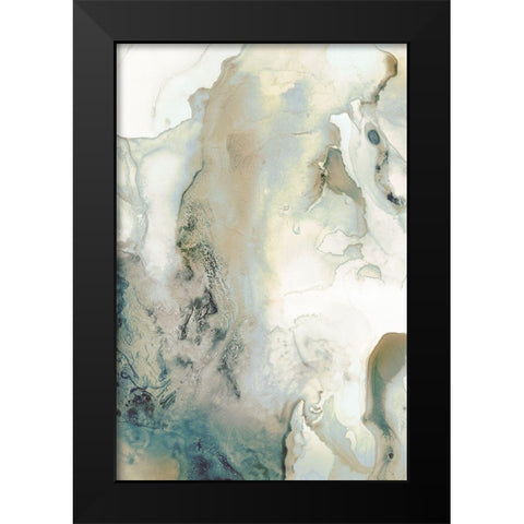 Mint Bubbles III Neutral Version Black Modern Wood Framed Art Print by PI Studio