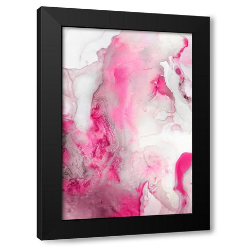 Mint Bubbles III Blush Version Black Modern Wood Framed Art Print with Double Matting by PI Studio