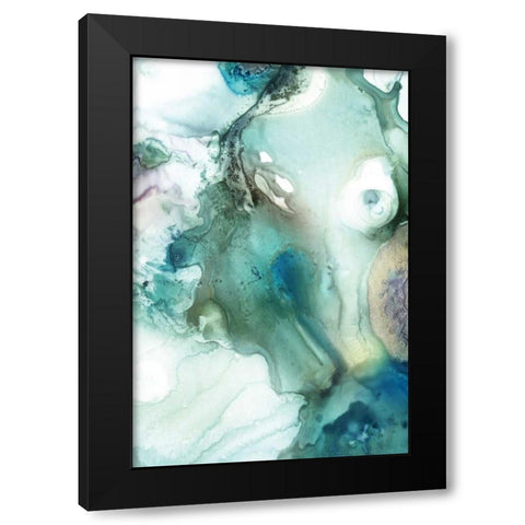 Mint Bubbles IV Black Modern Wood Framed Art Print with Double Matting by PI Studio