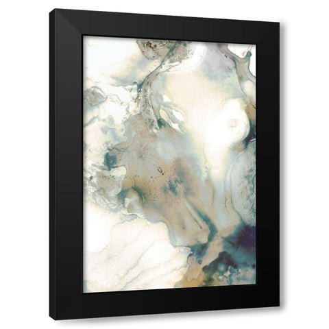 Mint Bubbles IV Neutral Version Black Modern Wood Framed Art Print with Double Matting by PI Studio