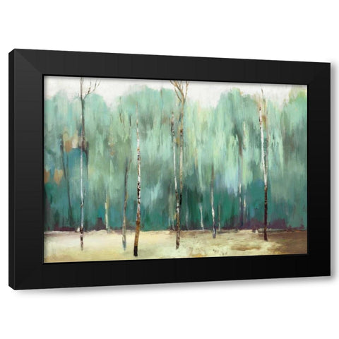 Teal Forest Black Modern Wood Framed Art Print by PI Studio