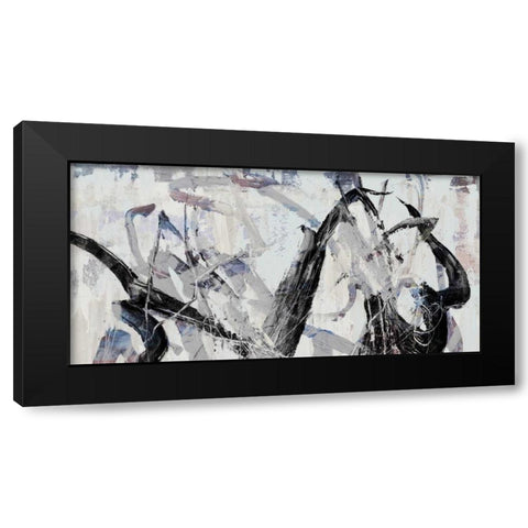 Gestural II Black Modern Wood Framed Art Print with Double Matting by PI Studio