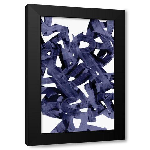 Indigo Light Black Modern Wood Framed Art Print by PI Studio