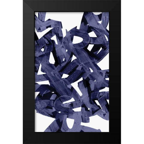 Indigo Light Black Modern Wood Framed Art Print by PI Studio