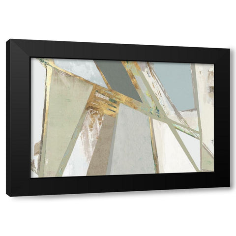 Warm Geometric I Neutral Version Black Modern Wood Framed Art Print with Double Matting by PI Studio