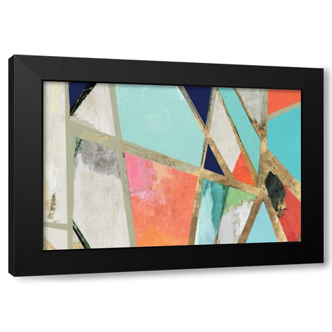 Cool Geometric Black Modern Wood Framed Art Print with Double Matting by PI Studio