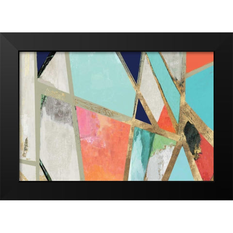 Cool Geometric Black Modern Wood Framed Art Print by PI Studio